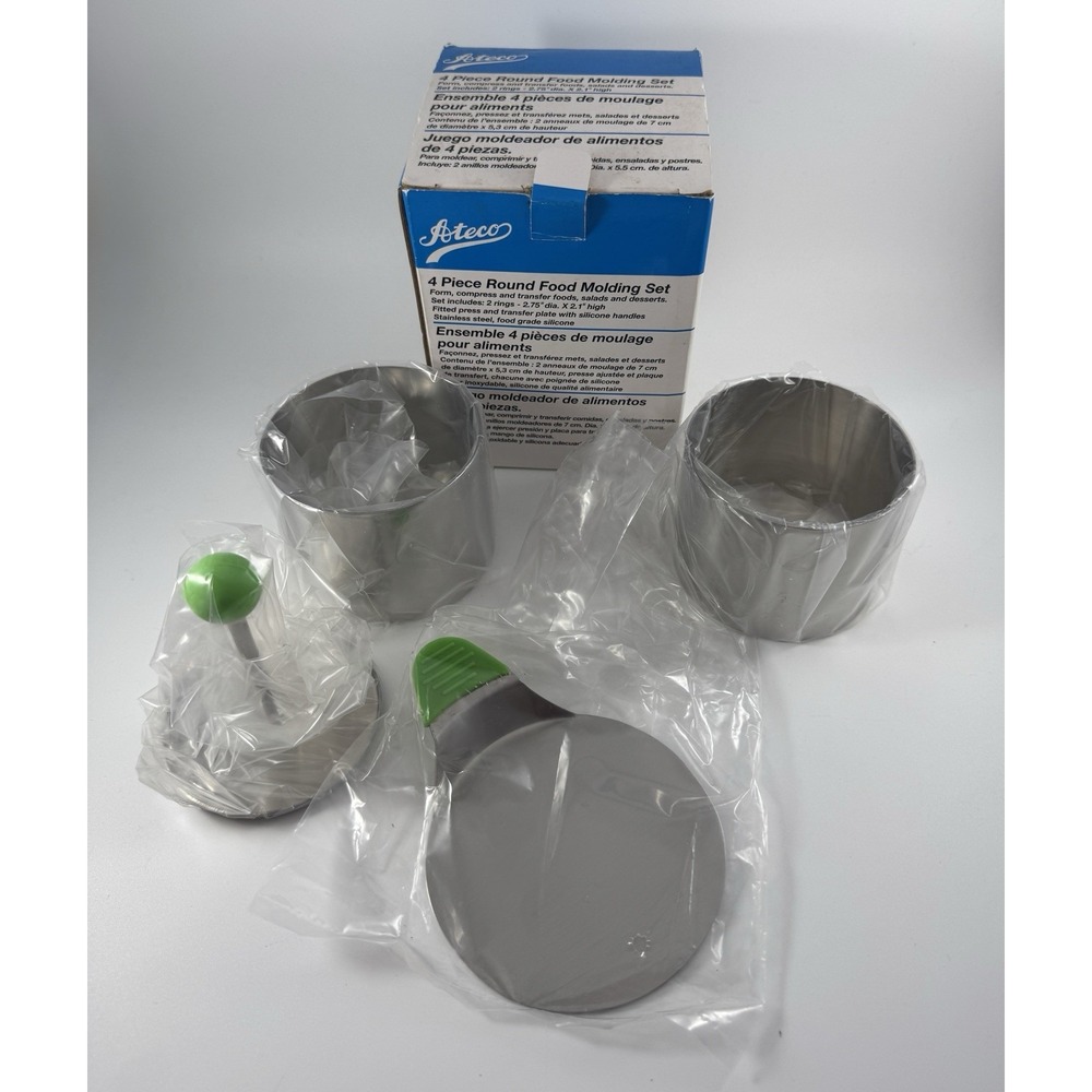 NIB Ateco 4 Piece Round Food Molding Set - Open Box